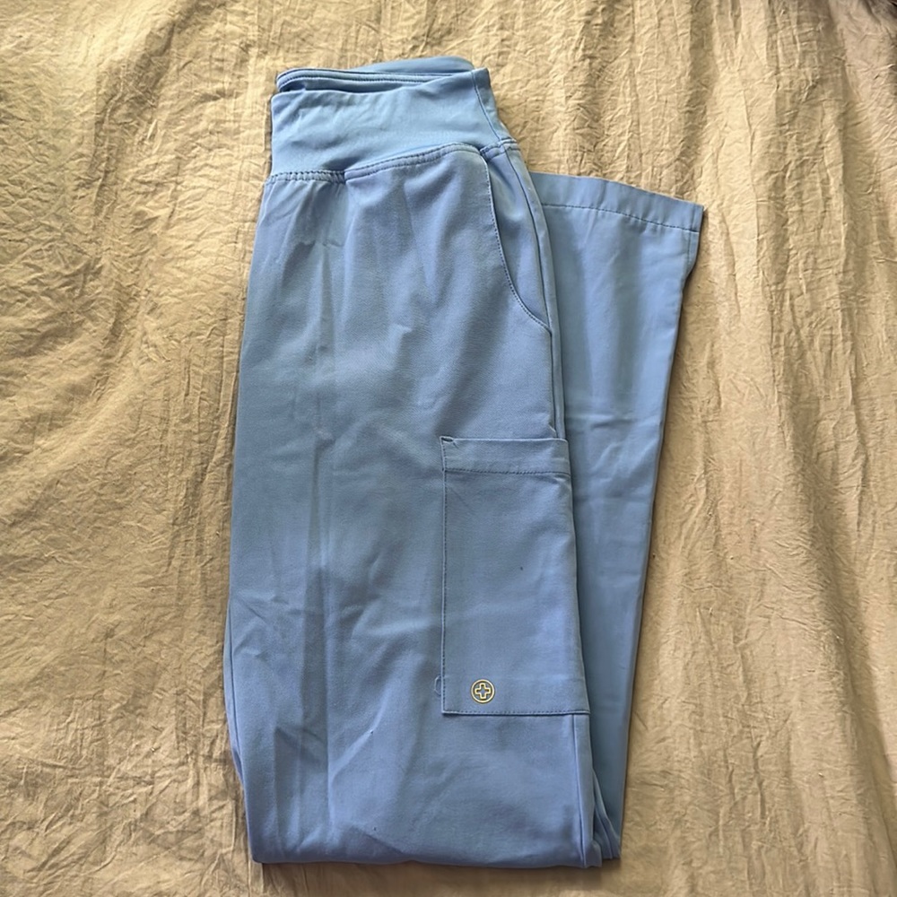 Marvella Simply Stylish White Cross Scrub Pants